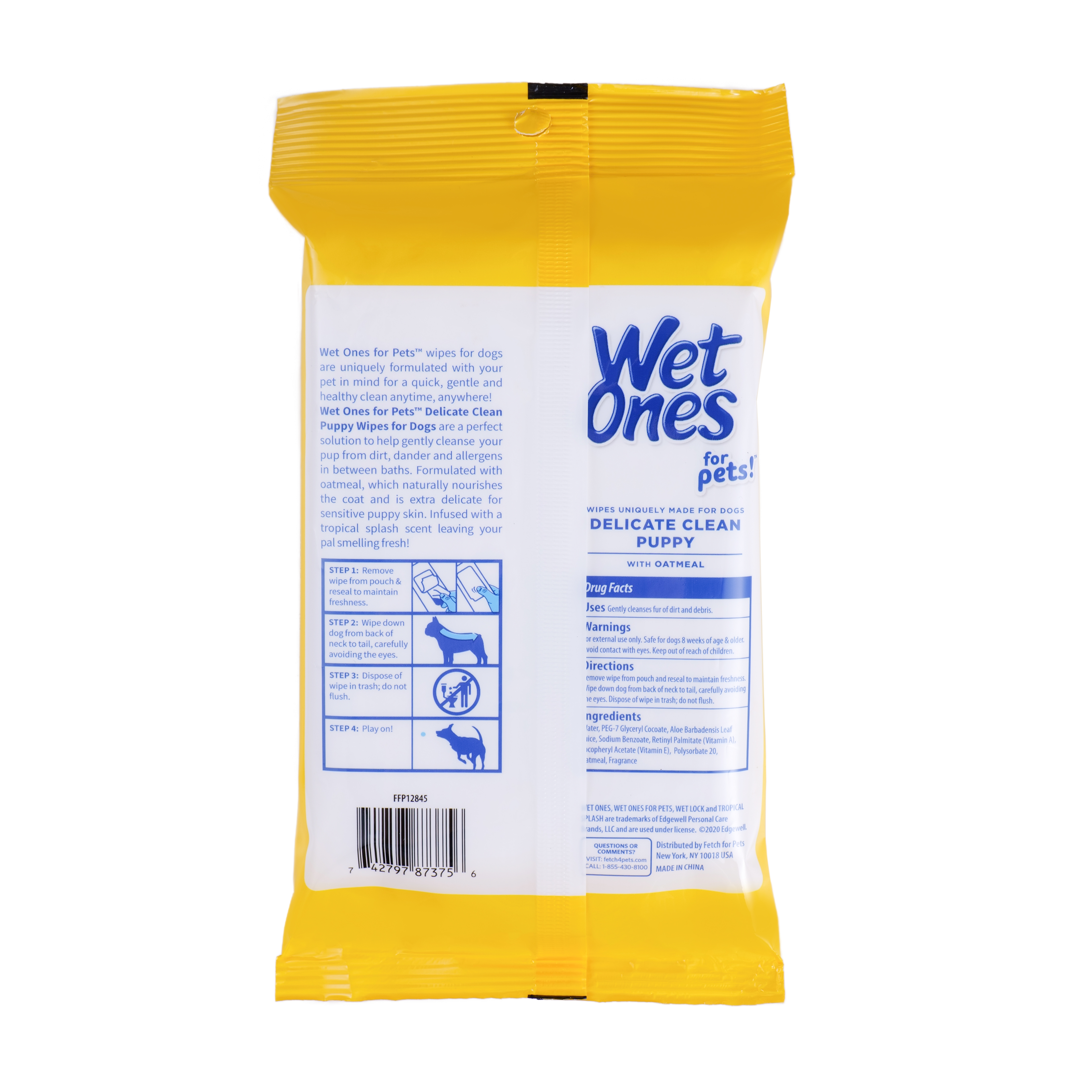Wet Ones for Pets Delicate Clean Puppy Cleaning Wipes With Oatmeal